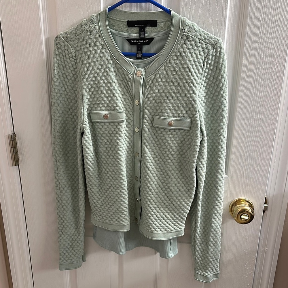 Textured Mint Green Cardigan
